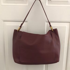 HOBO Ventura Leather Shoulder Bag in Gorgeous Burgundy Pebbled Leather—Like New